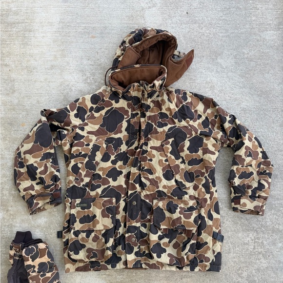 Vintage Columbia Men’s XL Camo Hooded Parka Omni Performance Waterproof + Mitten
